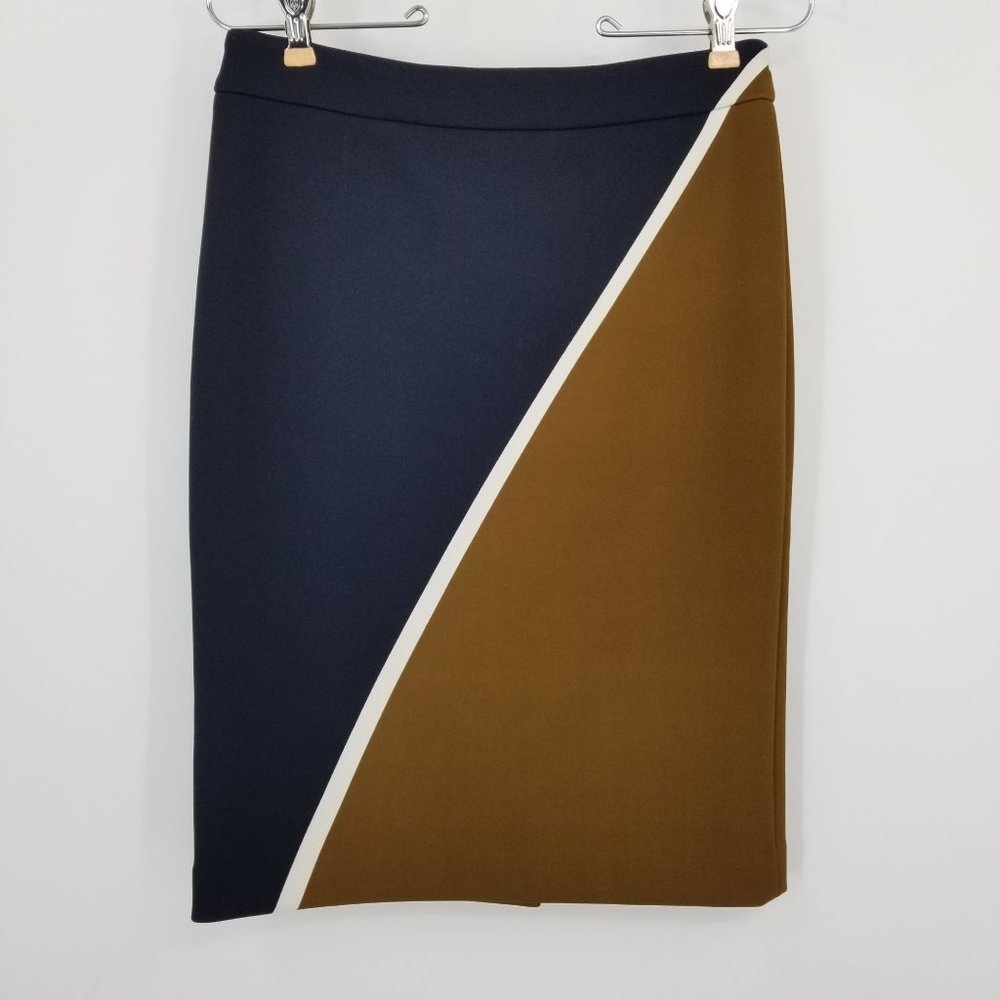 Ann Taylor Black and Brown Striped Women's Pencil Skirt Size 2